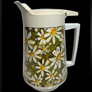 West Bend Thermo-Serv  Daisy Pitcher Mid Century Modern Retro Daisy Floral